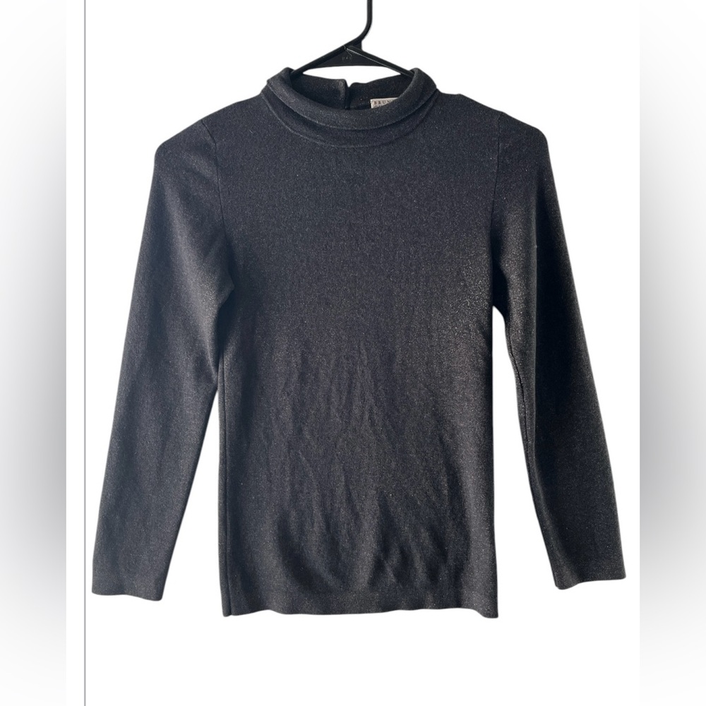 BRUNELLO CUCINELLI Black Long Sleeve Turtleneck Top is atretch